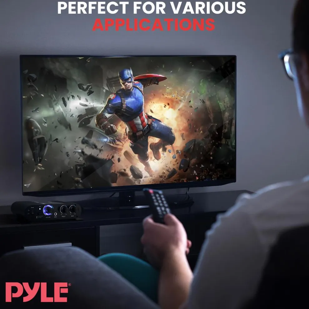 Wireless Bluetooth Mini Amplifier - 90W Power, Compact Design, Blue