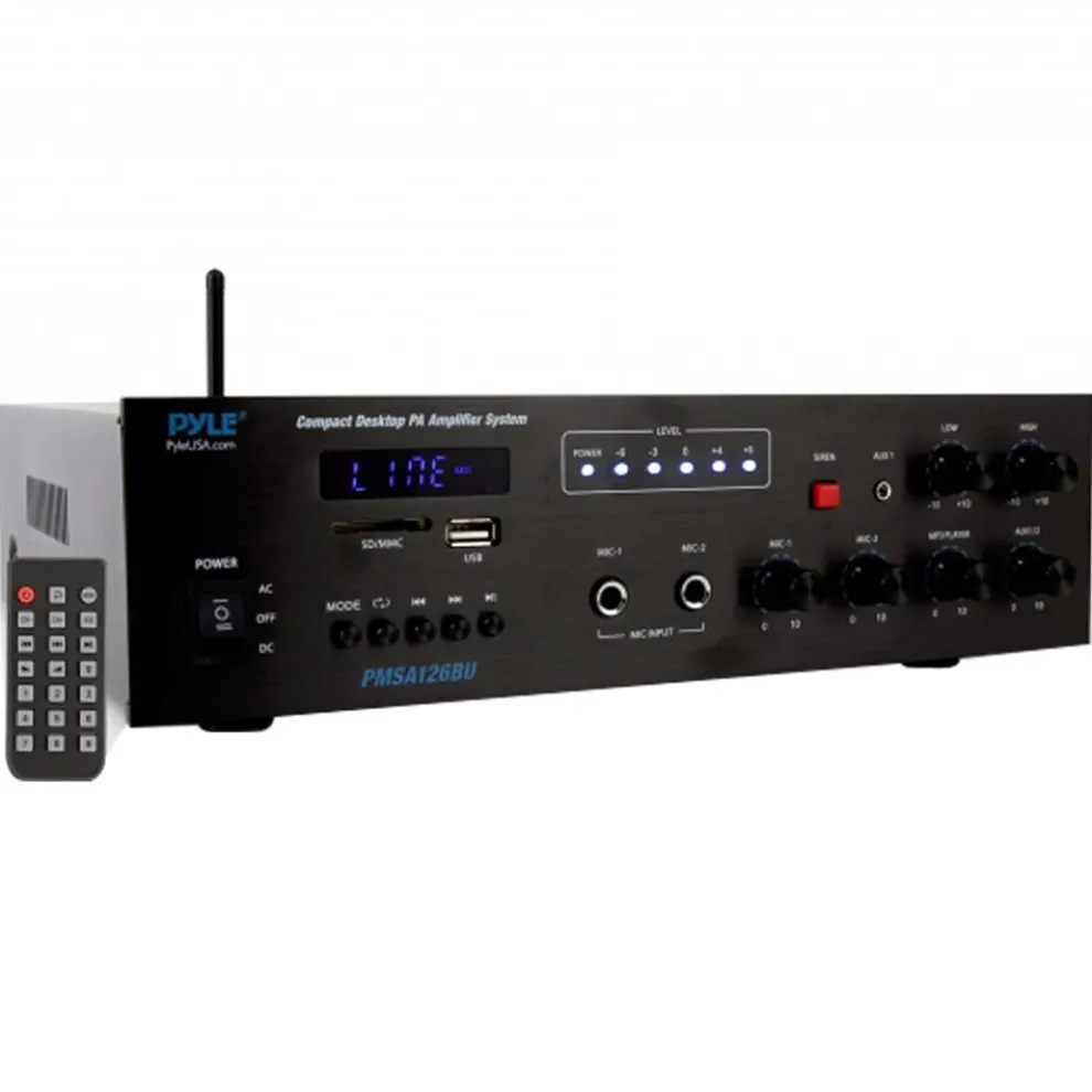 Wireless Bluetooth PA Amplifier 500W Compact Audio System w/ Mic Input