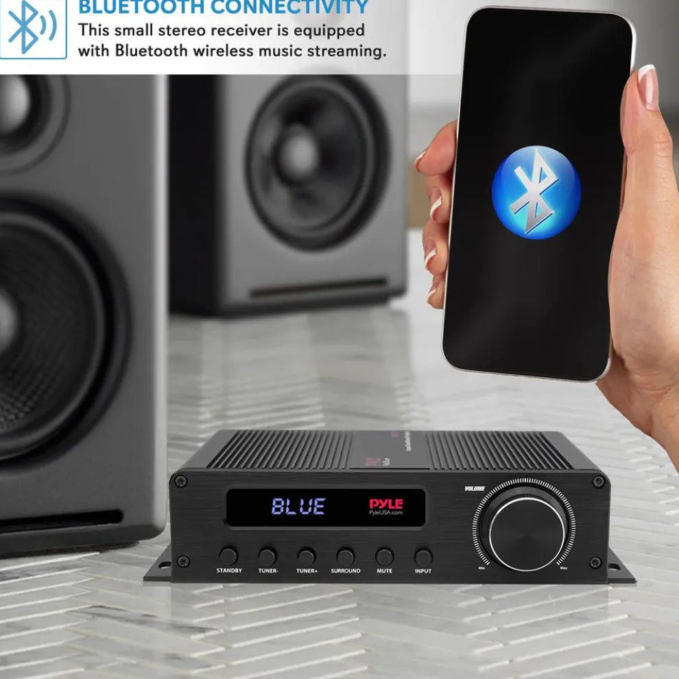 Wireless Bluetooth Home Audio Amplifier - 100W 5.1 Channel, HDMI, Compact