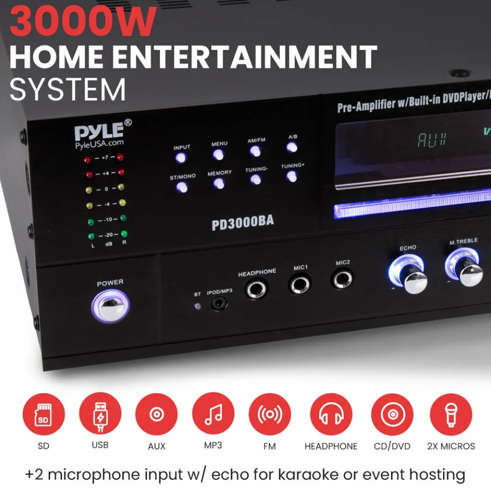 Wireless Bt Home Theater Amplifier Recei