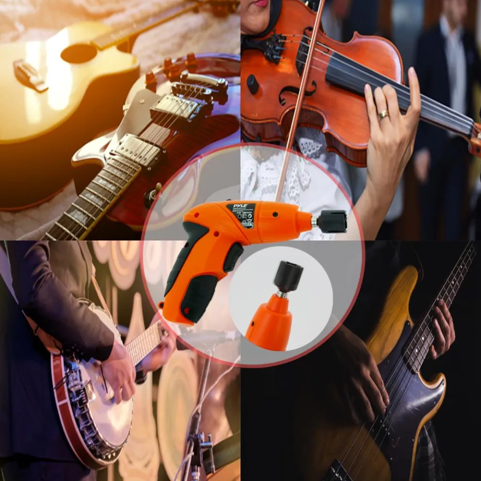 Wireless Guitar String Winder, Rechargeable, LED Light, Universal Fit