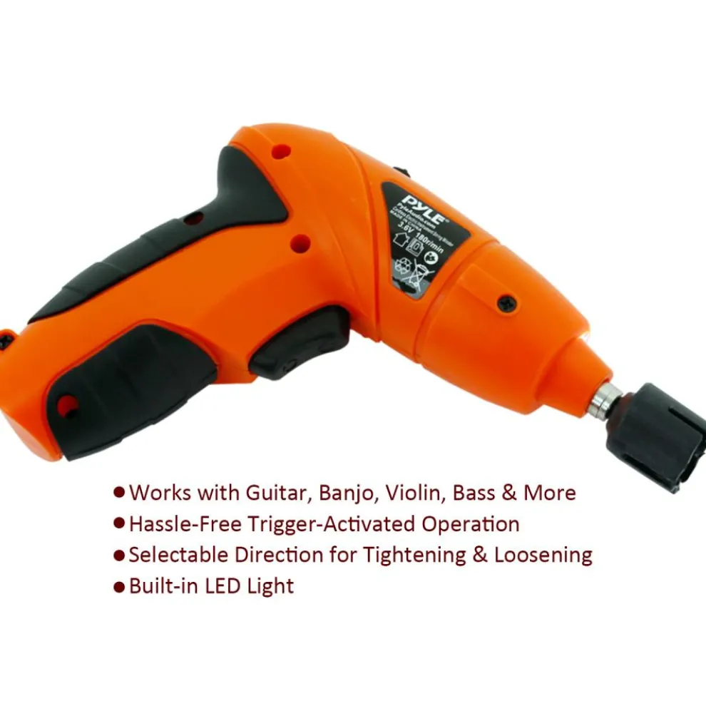 Wireless Guitar String Winder, Rechargeable, LED Light, Universal Fit