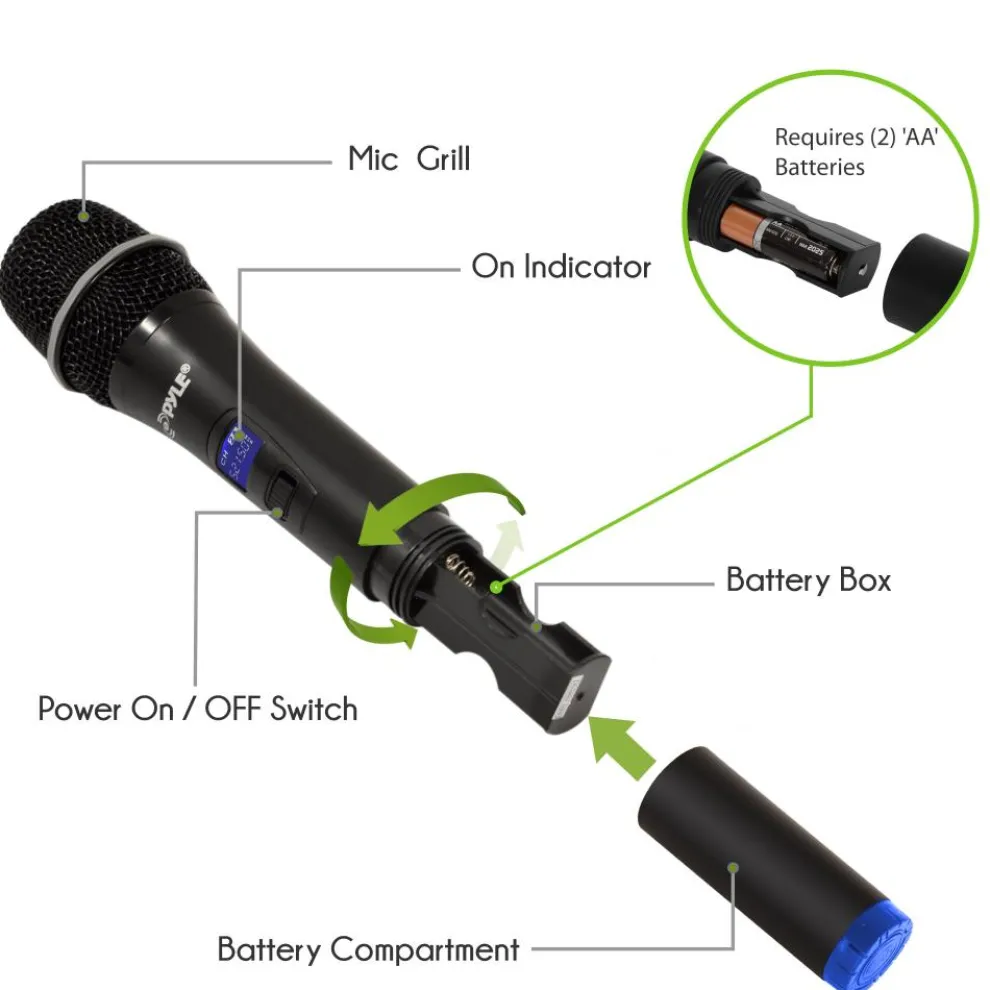 Wireless Karaoke Mic Set, Bluetooth Streaming, Dual Mics, MP3/USB/SD Readers