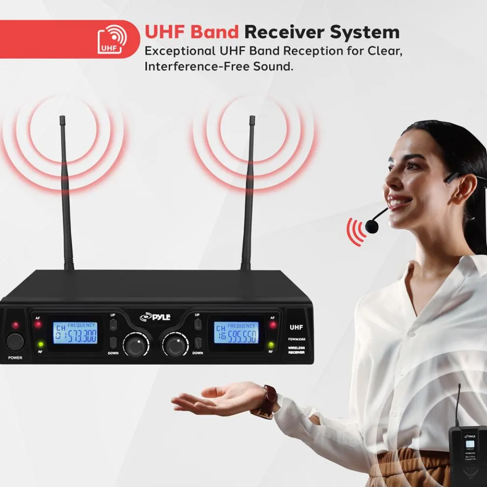 Wireless Mic System 16-Channel UHF LCD Display Rack Mountable