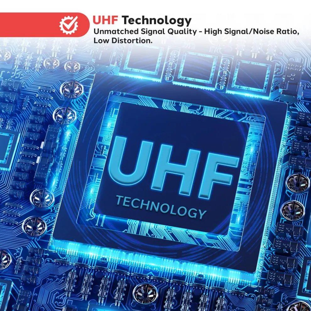 Wireless Mic System 16-Channel UHF LCD Display Rack Mountable