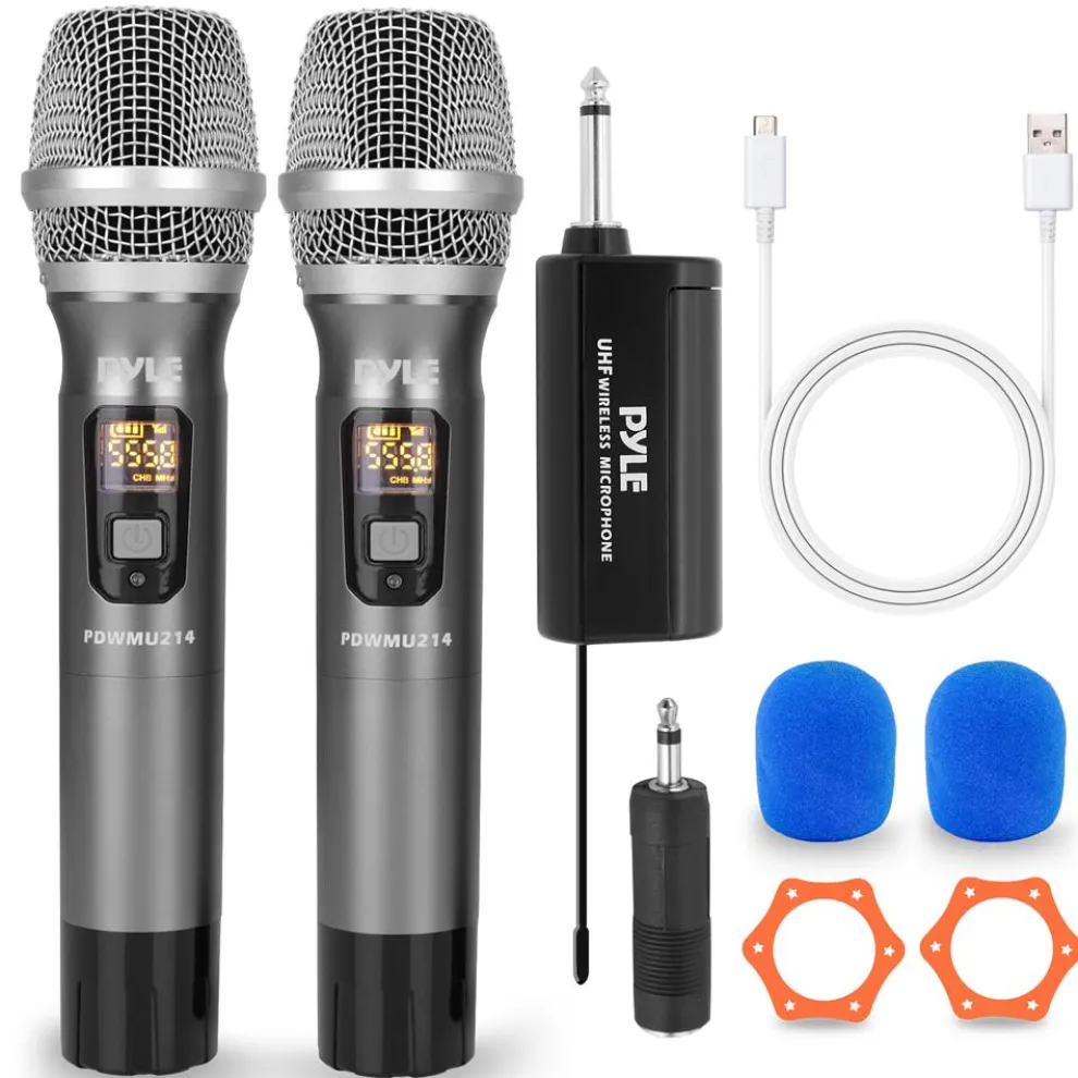 Wireless Microphone System - Reliable UHF Design, Battery Operated