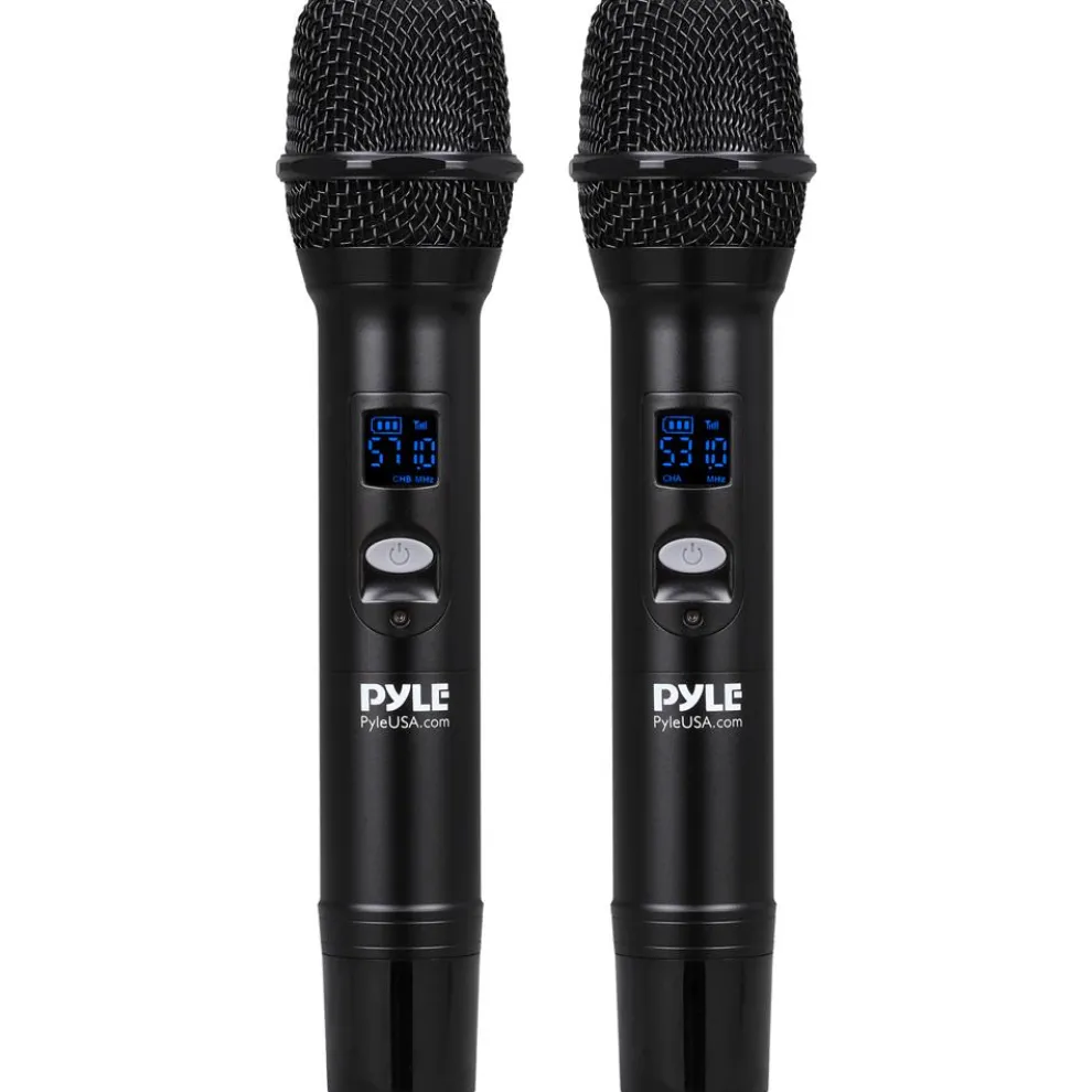 Wireless Microphone System - Karaoke Ready, Bluetooth, Dual Handheld Mics