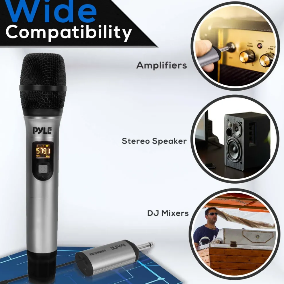 Wireless Microphone System - Crisp Audio - UHF Band - Battery Operated