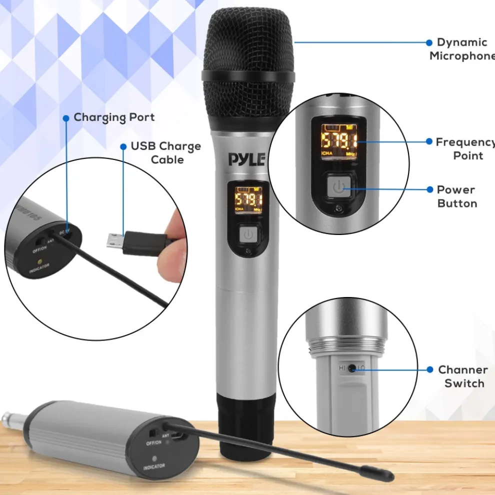 Wireless Microphone System - Crisp Audio - UHF Band - Battery Operated
