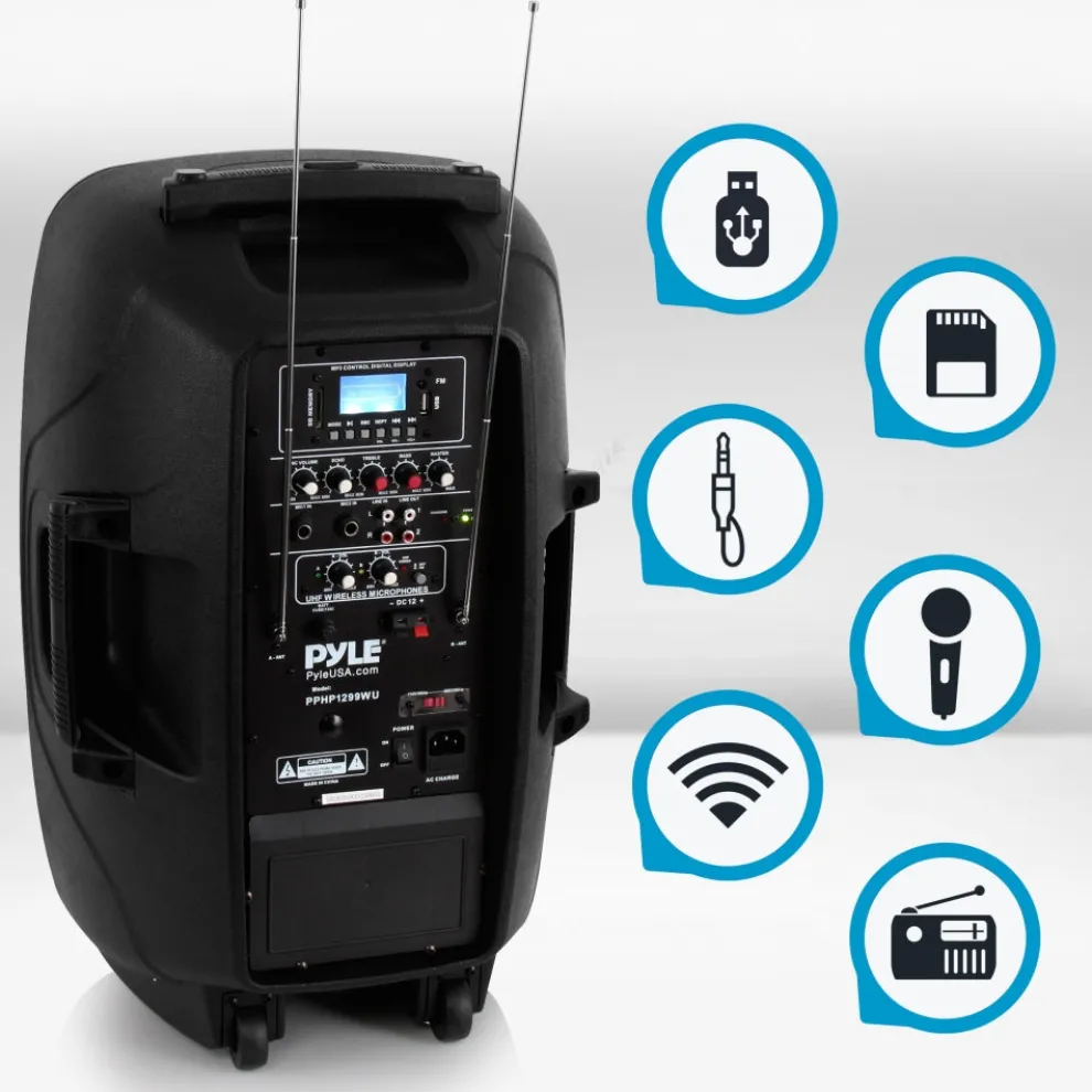 Wireless Portable PA Speaker 1000W Bluetooth 12