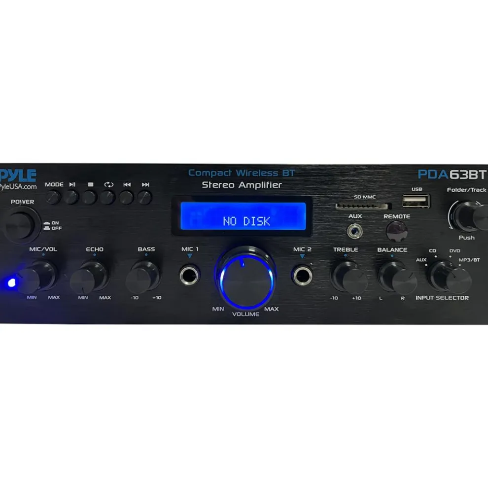 Wireless Stereo Amplifier 200W Multi-Channel Bluetooth Aluminum