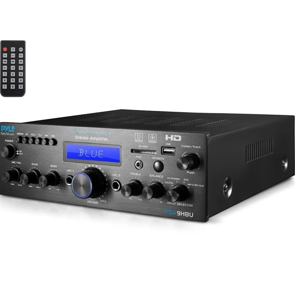 Wireless Stereo Amplifier 200W Bluetooth HDMI/FM Radio LCD Display