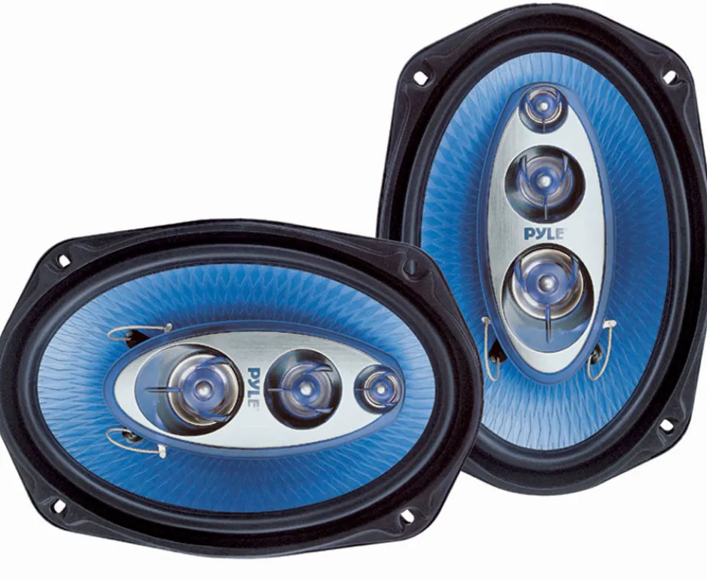6"x9" Car Speakers Pair - 400W Power, Blue Cone, Butyl Rubber Surround