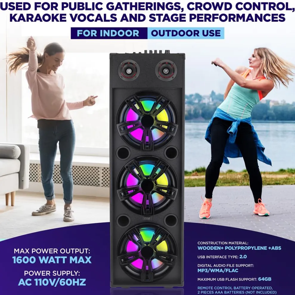 3X10” Wireless Karaoke Pa Speaker System
