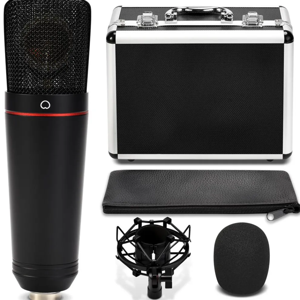 XLR Condenser Microphone Kit - Studio Quality, 34mm Capsule, Metal Alloy