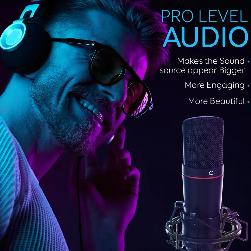 XLR Condenser Microphone Kit - Studio Quality, 34mm Capsule, Metal Alloy